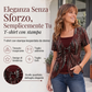 🐆✨ T-shirt da donna finto due pezzi con stampa leopardata e anello a O– Look Trendy e Raffinato Ogni Giorno