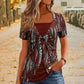 🐆✨ T-shirt da donna finto due pezzi con stampa leopardata e anello a O– Look Trendy e Raffinato Ogni Giorno