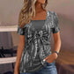 🐆✨ T-shirt da donna finto due pezzi con stampa leopardata e anello a O– Look Trendy e Raffinato Ogni Giorno