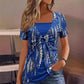 🐆✨ T-shirt da donna finto due pezzi con stampa leopardata e anello a O– Look Trendy e Raffinato Ogni Giorno