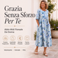 👗🌸 Abito elegante da donna con stampa floreale, scollo tondo e maniche lunghe