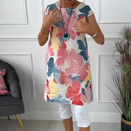 🌸Abito donna largo con stampa floreale e tasche – Comfort e Stile Senza Tempo