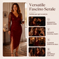 🌙Abito bodycon glitterato da donna con maniche in mesh– Look Glamour e Femminile per Occasioni Speciali