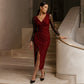 🌙Abito bodycon glitterato da donna con maniche in mesh– Look Glamour e Femminile per Occasioni Speciali