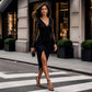 🌙Abito bodycon glitterato da donna con maniche in mesh– Look Glamour e Femminile per Occasioni Speciali