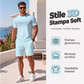 Set da uomo di t-shirt e pantaloncini casual, 2 pezzi