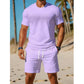 Set da uomo di t-shirt e pantaloncini casual, 2 pezzi