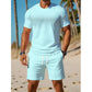 Set da uomo di t-shirt e pantaloncini casual, 2 pezzi