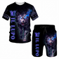 Completo t-shirt e pantaloncini casual da uomo con stampa animale