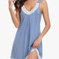 Camicia da notte elegante con scollo a V e pizzo