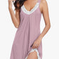Camicia da notte elegante con scollo a V e pizzo