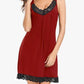 Camicia da notte elegante con scollo a V e pizzo