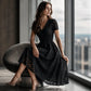 🌹Abito da donna elegante in pizzo con scollo a V– Stile Femminile e Raffinato Senza Tempo