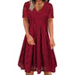 🌹Abito da donna elegante in pizzo con scollo a V– Stile Femminile e Raffinato Senza Tempo