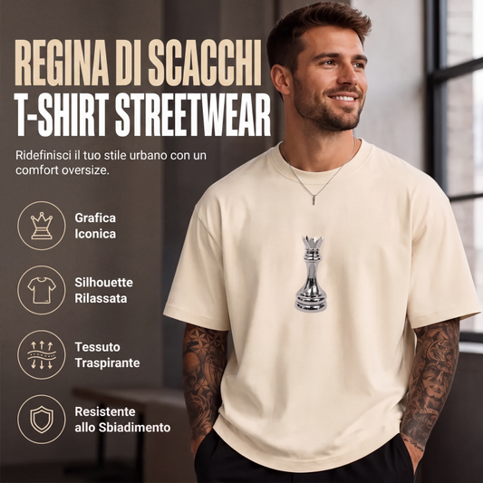 👕Nuovi Arrivi - T-shirt Uomo con Stampa Regina degli Scacchi – Tessuto Traspirante e Taglio Comodo per il Comfort Quotidiano