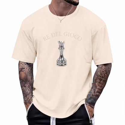 👕Nuovi Arrivi - T-shirt Uomo con Stampa Regina degli Scacchi – Tessuto Traspirante e Taglio Comodo per il Comfort Quotidiano