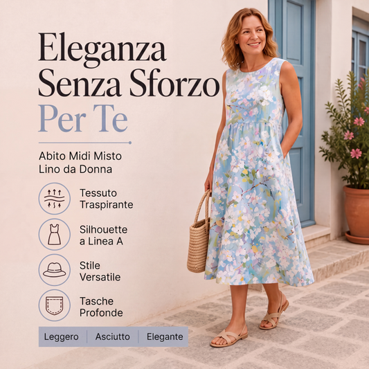 Abito da donna in lino senza maniche