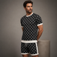 Set due pezzi da uomo: top casual e shorts
