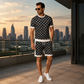 Set due pezzi da uomo: top casual e shorts