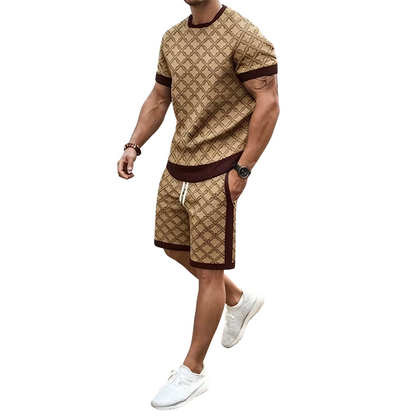 Set due pezzi da uomo: top casual e shorts