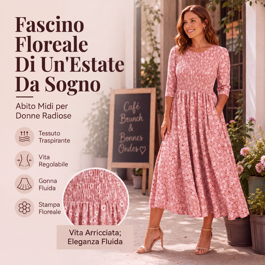 🌸 Abito donna senza maniche con stampa floreale – stile elegante, tessuto leggero e vestibilità comoda per l’estate ✈️Spedizione gratuita