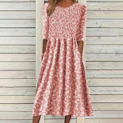 🌸 Abito donna senza maniche con stampa floreale – stile elegante, tessuto leggero e vestibilità comoda per l’estate ✈️Spedizione gratuita