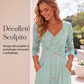 💃 Abito donna con scollo a V effetto avvolgente – silhouette elegante, comfort quotidiano e stile senza tempo