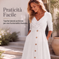 💃 Abito donna con scollo a V effetto avvolgente – silhouette elegante, comfort quotidiano e stile senza tempo