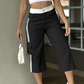 Pantaloni cargo Capri da donna con bande laterali, stile sportivo