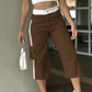 Pantaloni cargo Capri da donna con bande laterali, stile sportivo