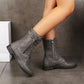 🔥Saldi 2026: sconto del 50%😍 Stivali vintage con punta arrotondata e cerniera laterale👢