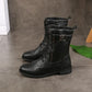 🔥Saldi 2026: sconto del 50%😍 Stivali vintage con punta arrotondata e cerniera laterale👢