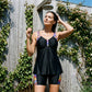 Top tankini fluido da donna con pantaloncini, costume da bagno
