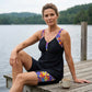 Top tankini fluido da donna con pantaloncini, costume da bagno