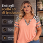 👚 T-shirt da donna casual con scollo a V e maniche corte