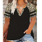 👚 T-shirt da donna casual con scollo a V e maniche corte