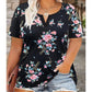👚 T-shirt da donna casual con scollo a V e maniche corte