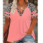👚 T-shirt da donna casual con scollo a V e maniche corte
