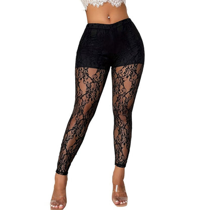 🖤✨Pantaloni da donna in pizzo di rete trasparente sexy