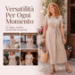 Abito midi elegante da donna con laccetto in vita regolabile