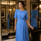 Abito midi elegante da donna con laccetto in vita regolabile