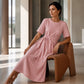 Abito midi elegante da donna con laccetto in vita regolabile