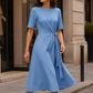 Abito midi elegante da donna con laccetto in vita regolabile