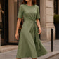 Abito midi elegante da donna con laccetto in vita regolabile
