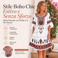 Abito da donna vintage a strati con stampa etnica