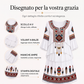 Abito da donna vintage a strati con stampa etnica