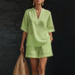 Set casual da donna a due pezzi con scollo a V