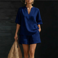 Set casual da donna a due pezzi con scollo a V