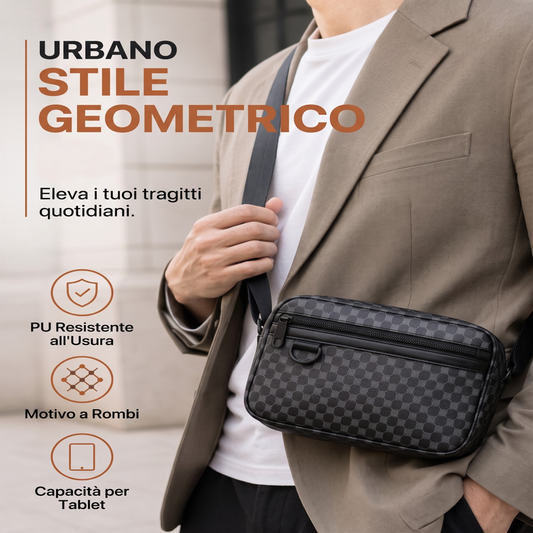 🖤 Borsa a tracolla quadrata in pelle PU per uomo – Elegante e facile da abbinare