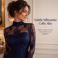 Abito maxi da donna con maniche lunghe e inserto in pizzo